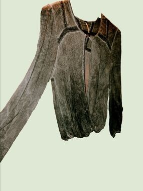 Free People Olive Green Long Sleeve Blouse